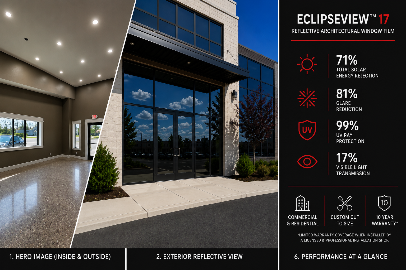 EclipseView™ 17 Reflective Architectural Window Film